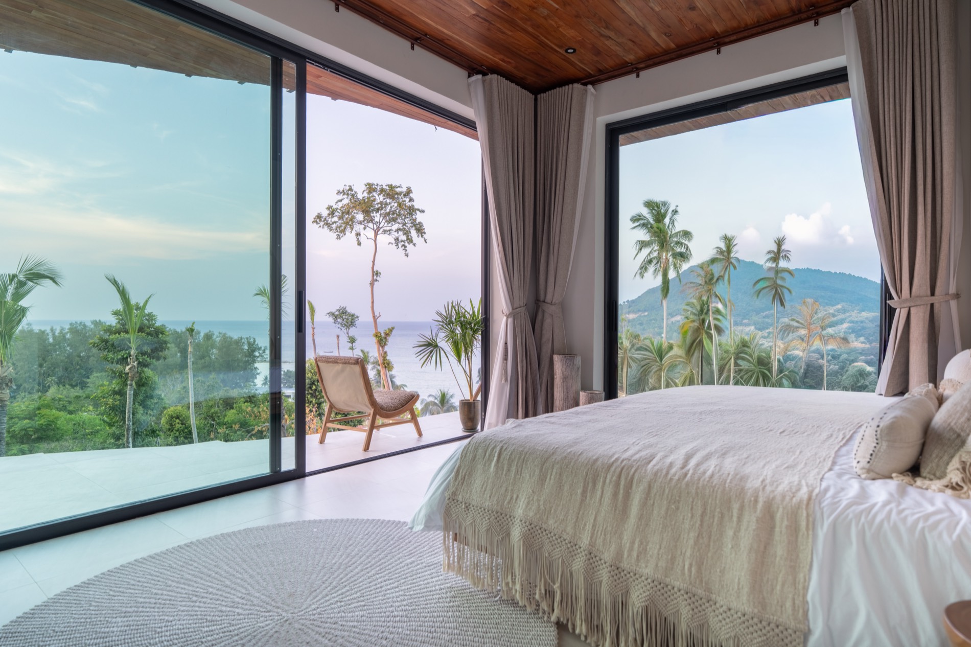 Finished bedroom with ocean view in a Gaia residence