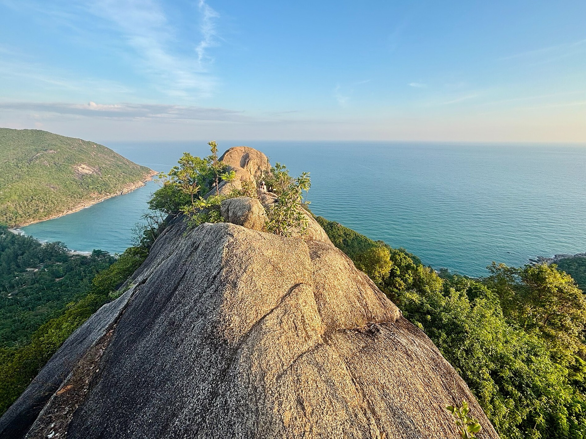The quiet north coast of Koh Phangan from a clifftop viewpoint