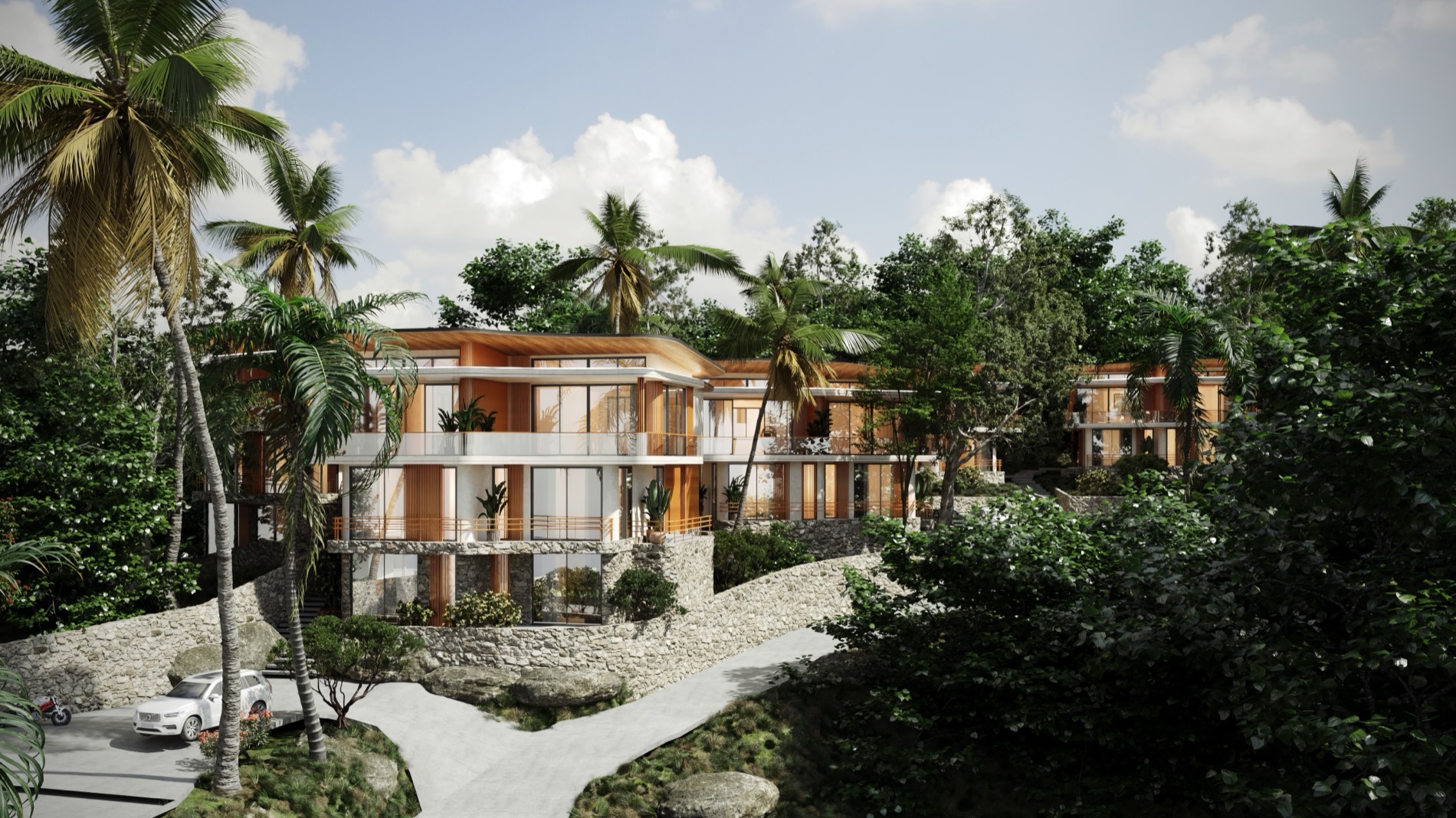 Développement de Gaia Residence sur une colline au-dessus de Chaloklum, Koh Phangan
