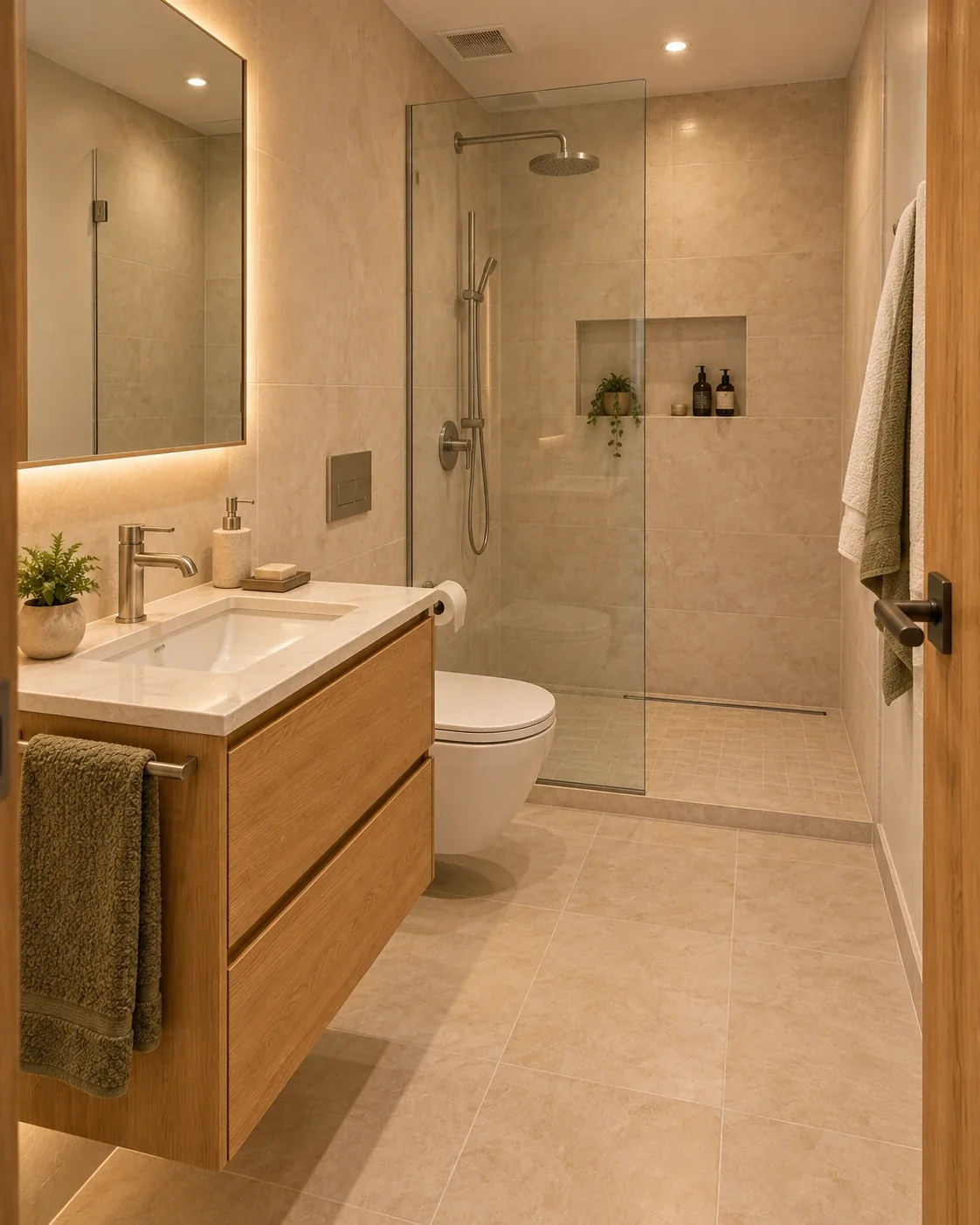 Studio shower room as designed (render)